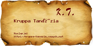 Kruppa Tanázia névjegykártya